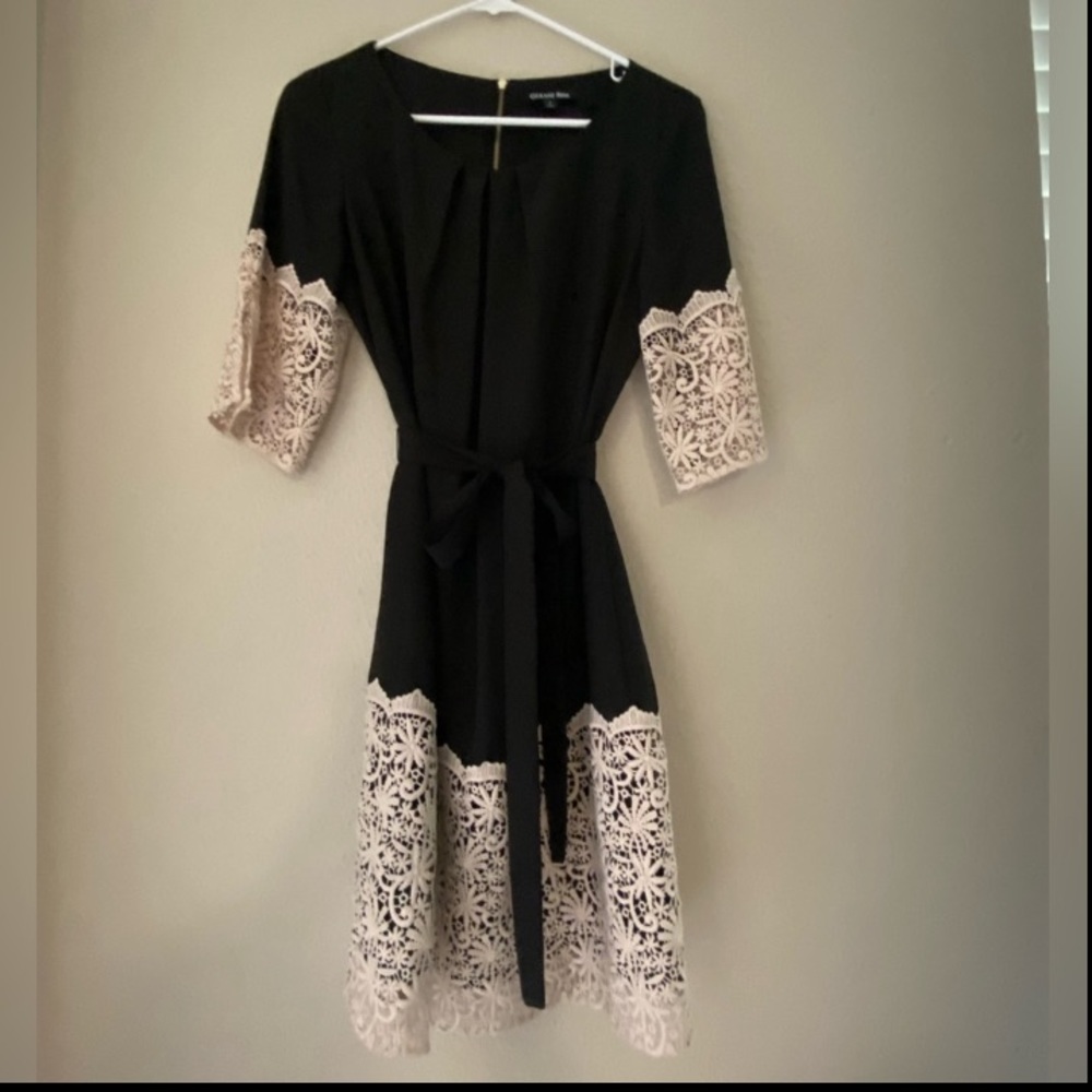 Gianni Bini Lace Black/Cream Dress  Sz S
